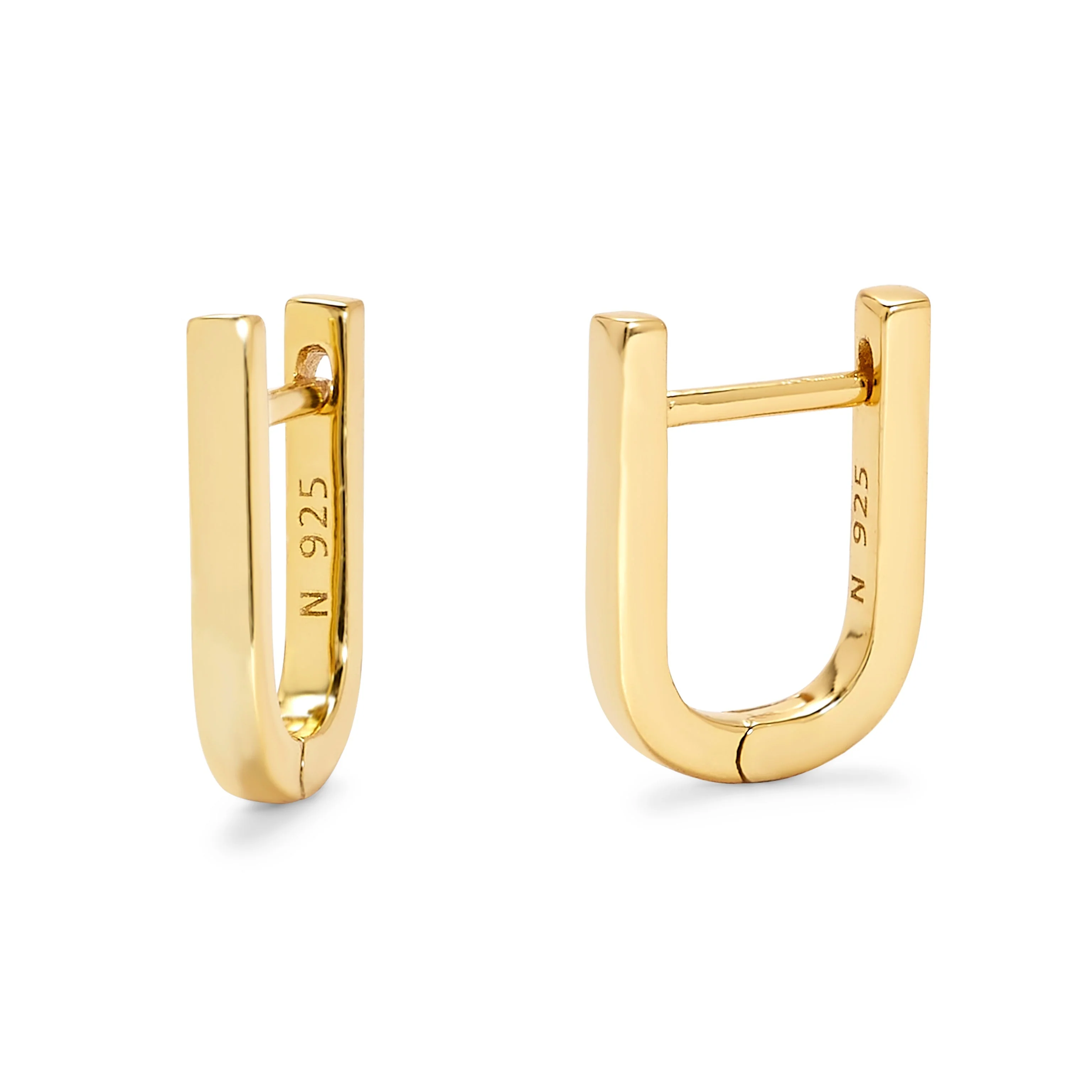 Image of Paper Clip Huggie Earrings