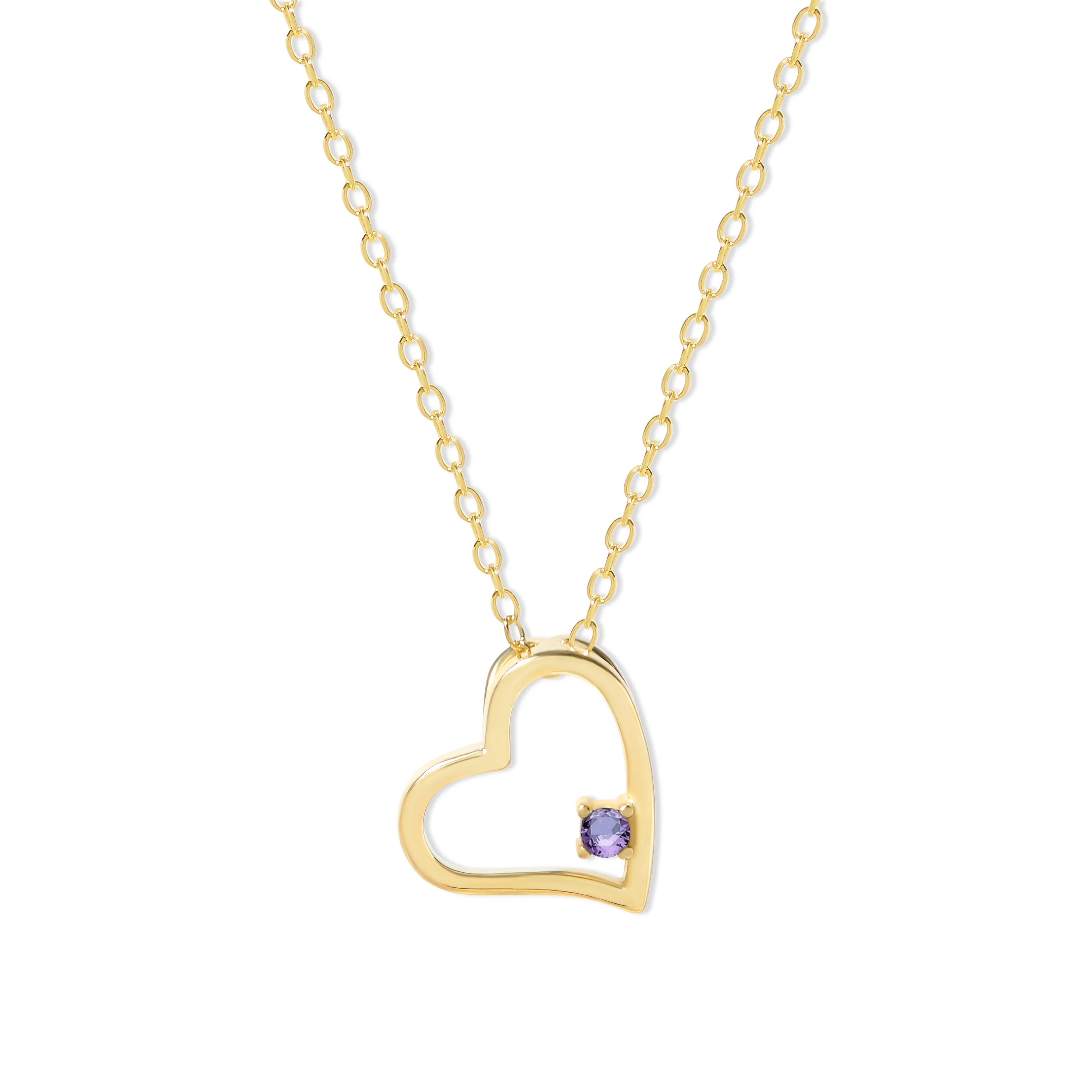 Image of Custom Gold Petite Heart Birthstone Pendant