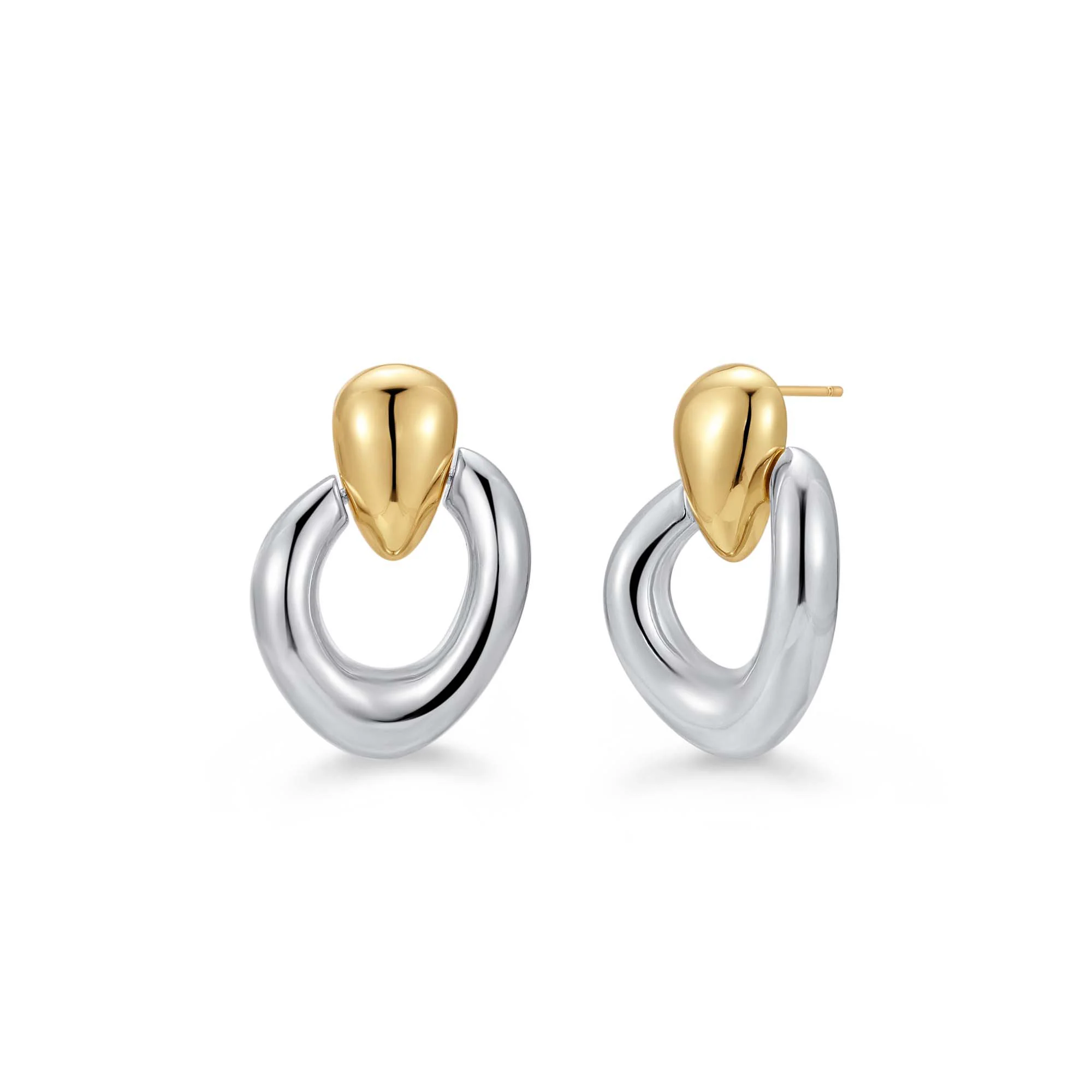 Image of Two Tone Drop Earrings
