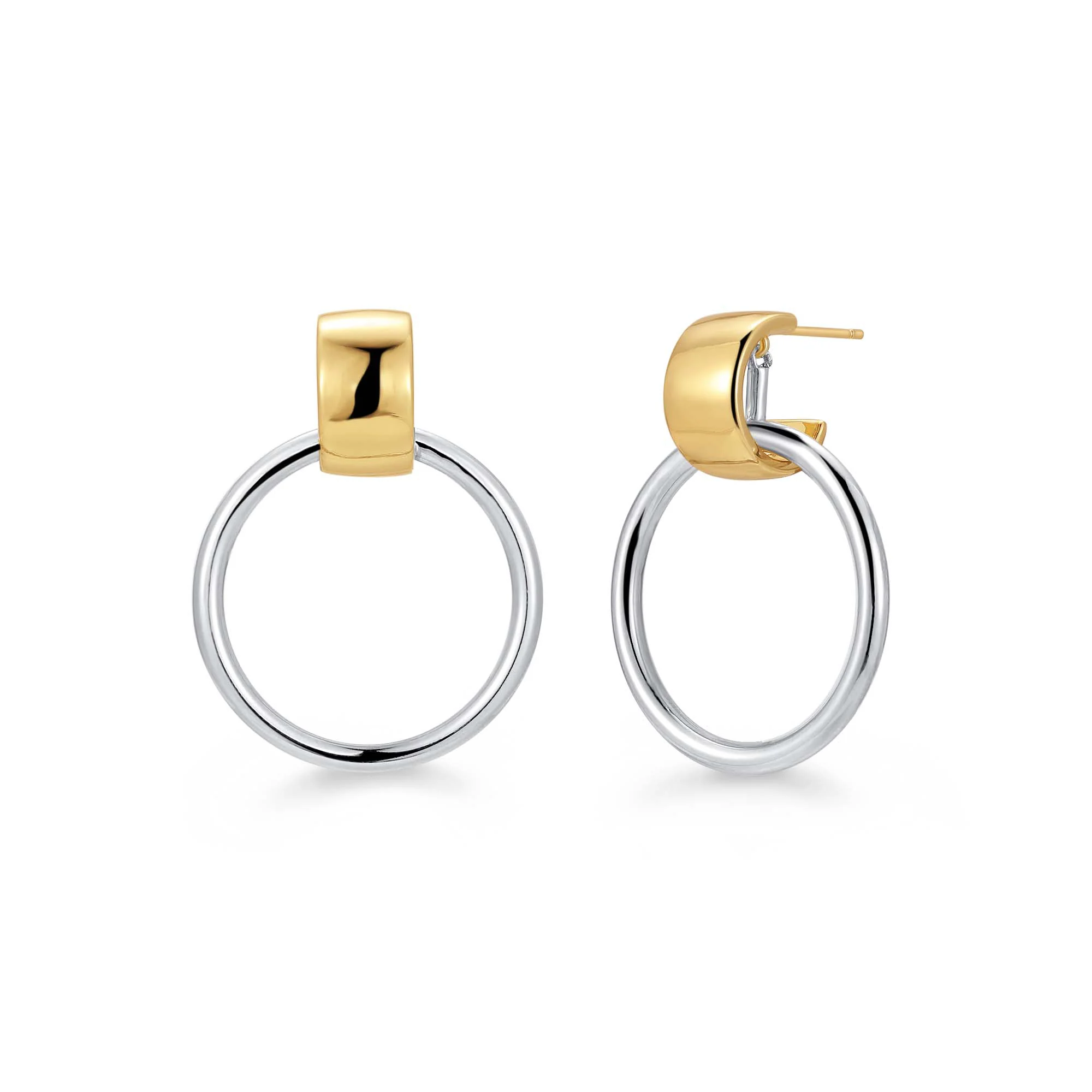 Image of Two Tone Doorknocker Earrings