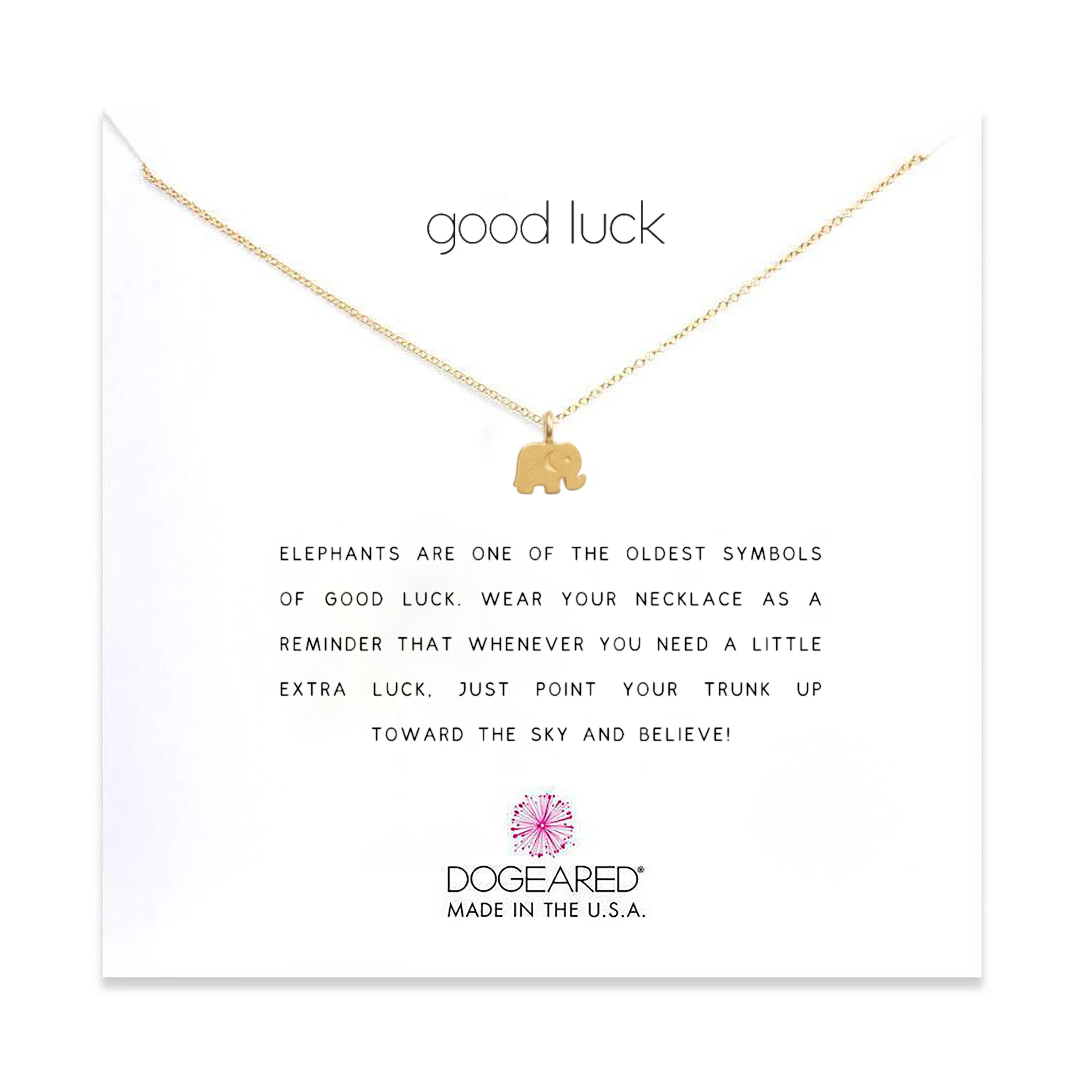 Image of Dogeared Good Luck Elephant Gold Dipped Necklace