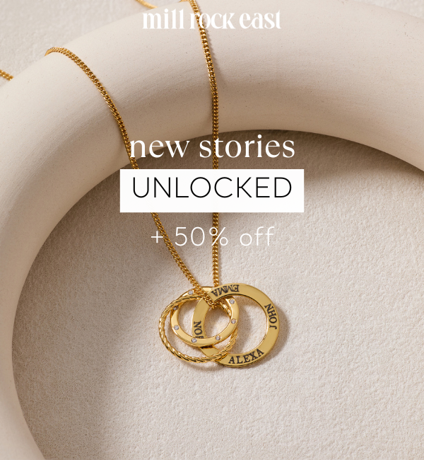 Engravable Interlocking Crystal Ring Necklace