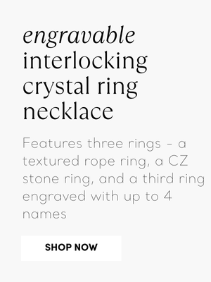 Engravable Interlocking Crystal Ring Necklace