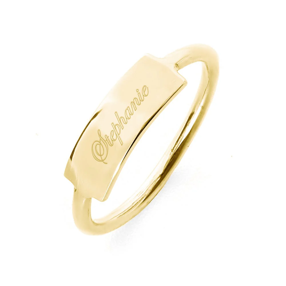 Image of Engravable Bar Ring in Gold