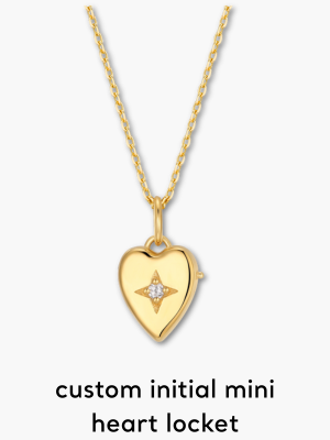 Custom Initial Mini Heart Locket