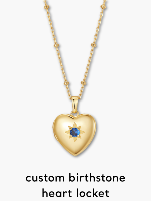 Custom Birthstone Heart Locket