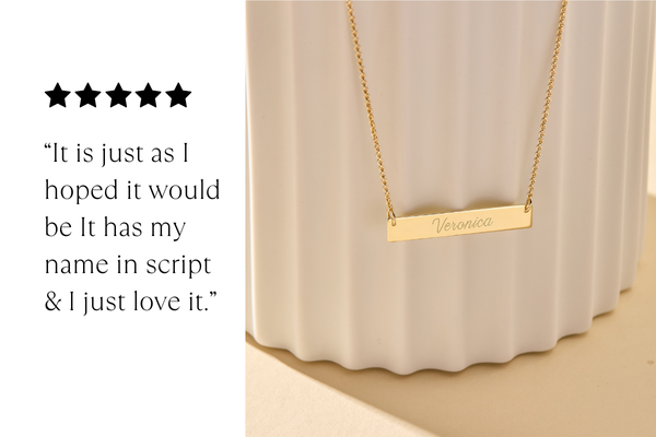 Gold Petite Name Bar Necklace