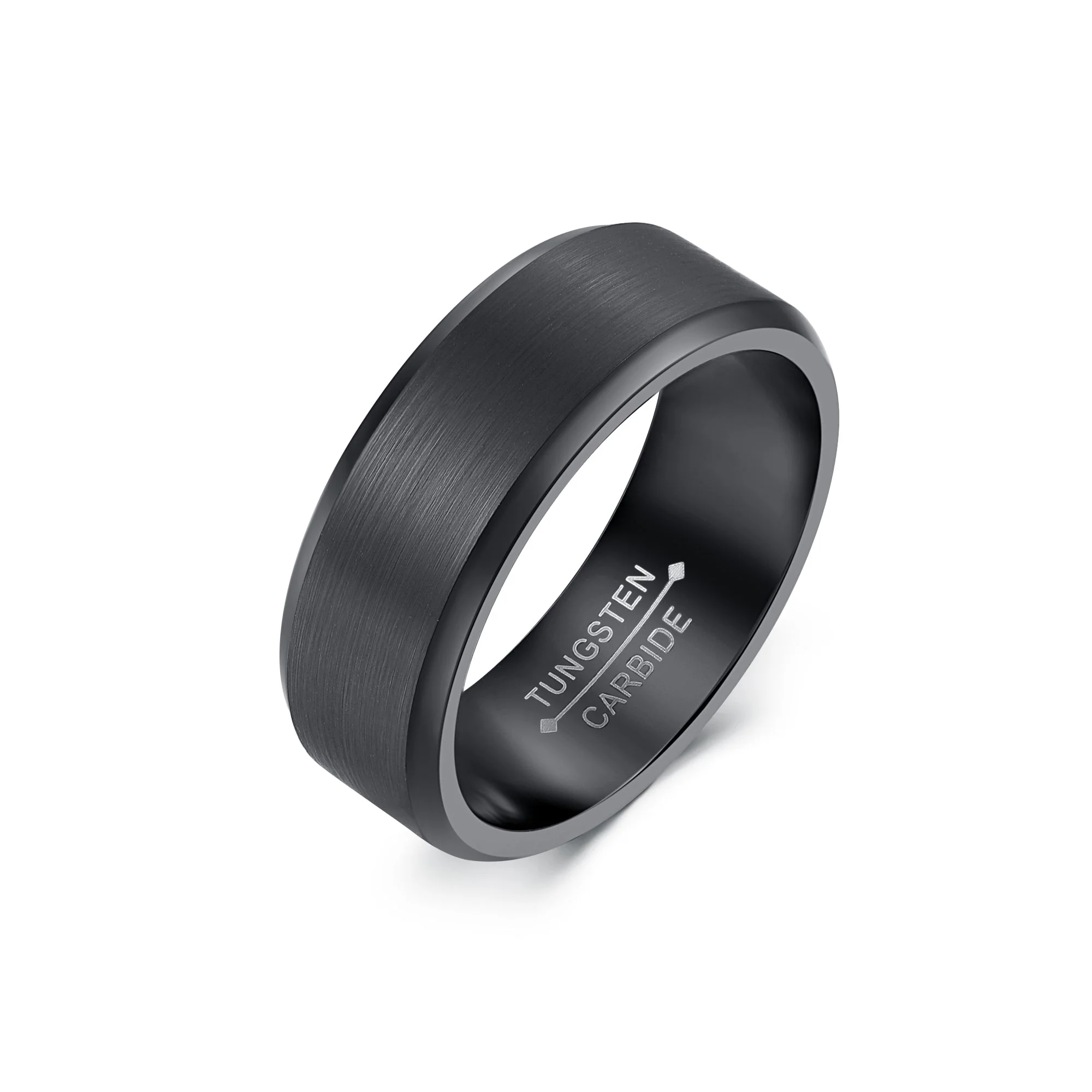 Image of Tungsten Ring with Beveled Edges