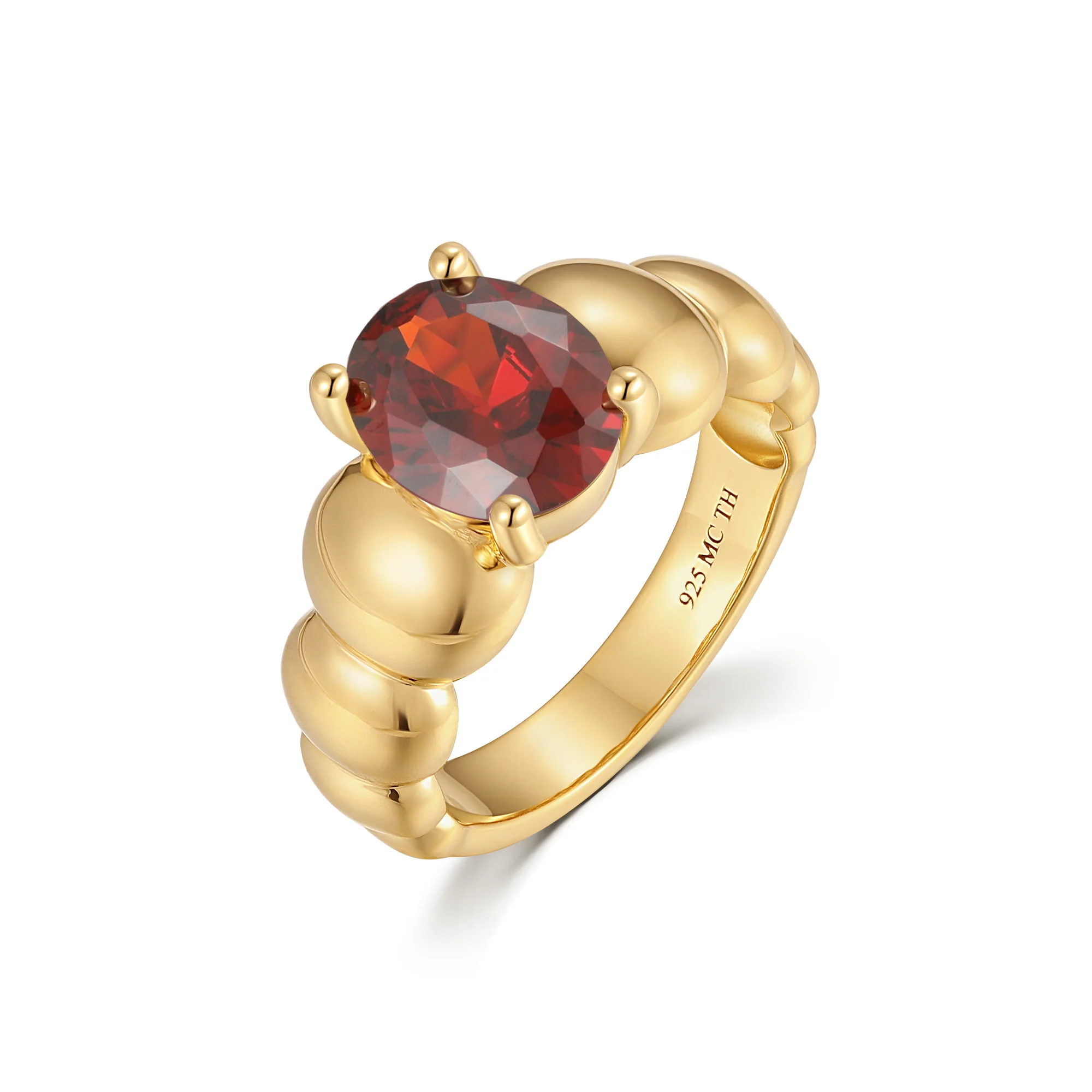 Image of Gold Vermeil Puffy Birthstone Ring
