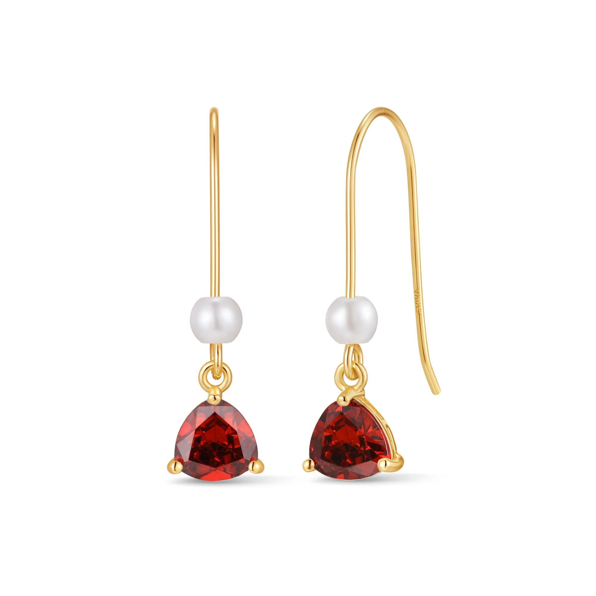 Image of Custom Birthstone Drop Pearl Earrings
