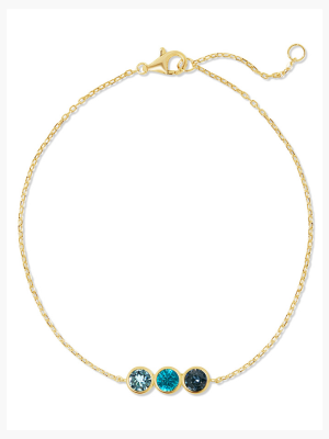 Custom Birthstone Bezel Set Bracelet
