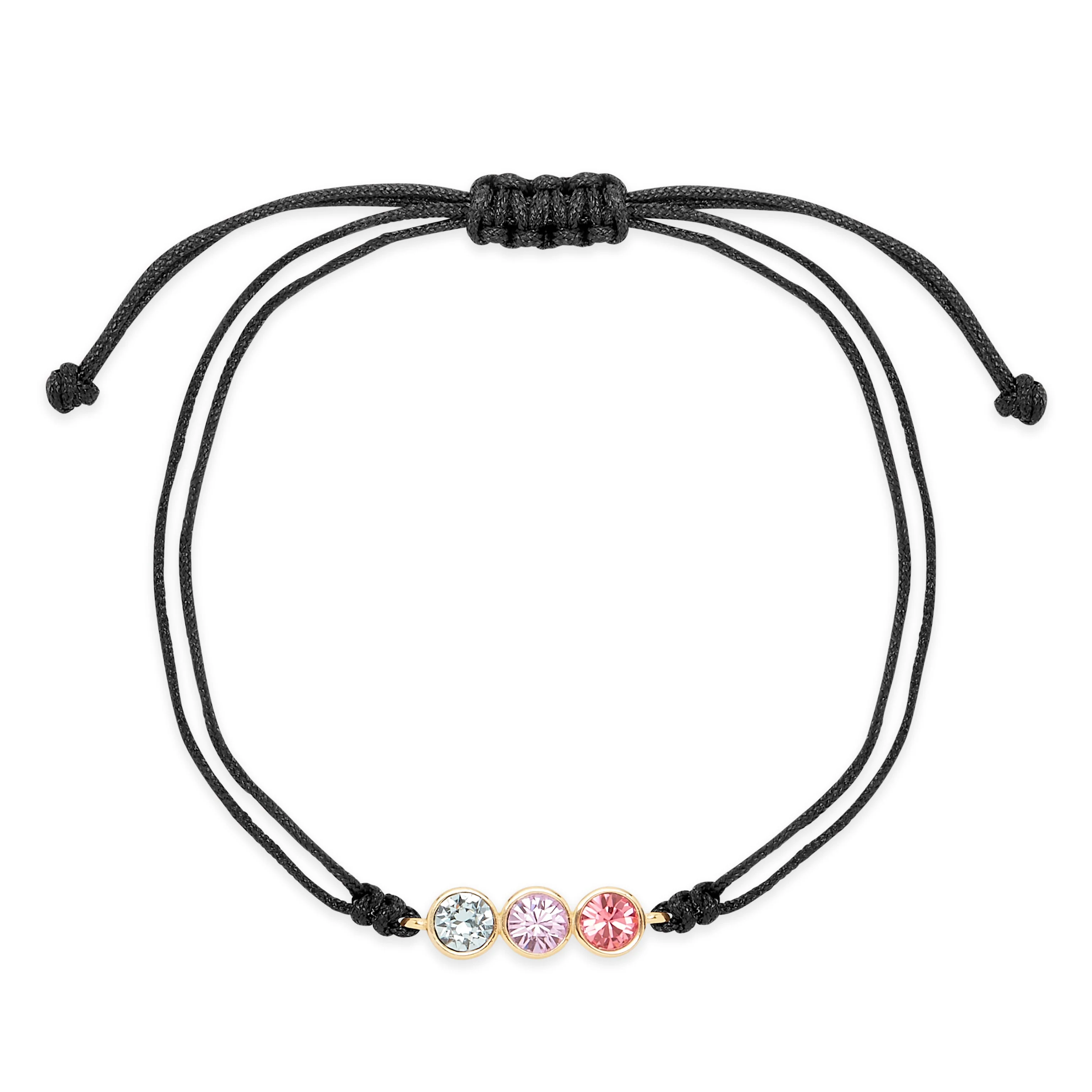 Image of Custom Bezel Set Birthstone String Bolo Bracelet