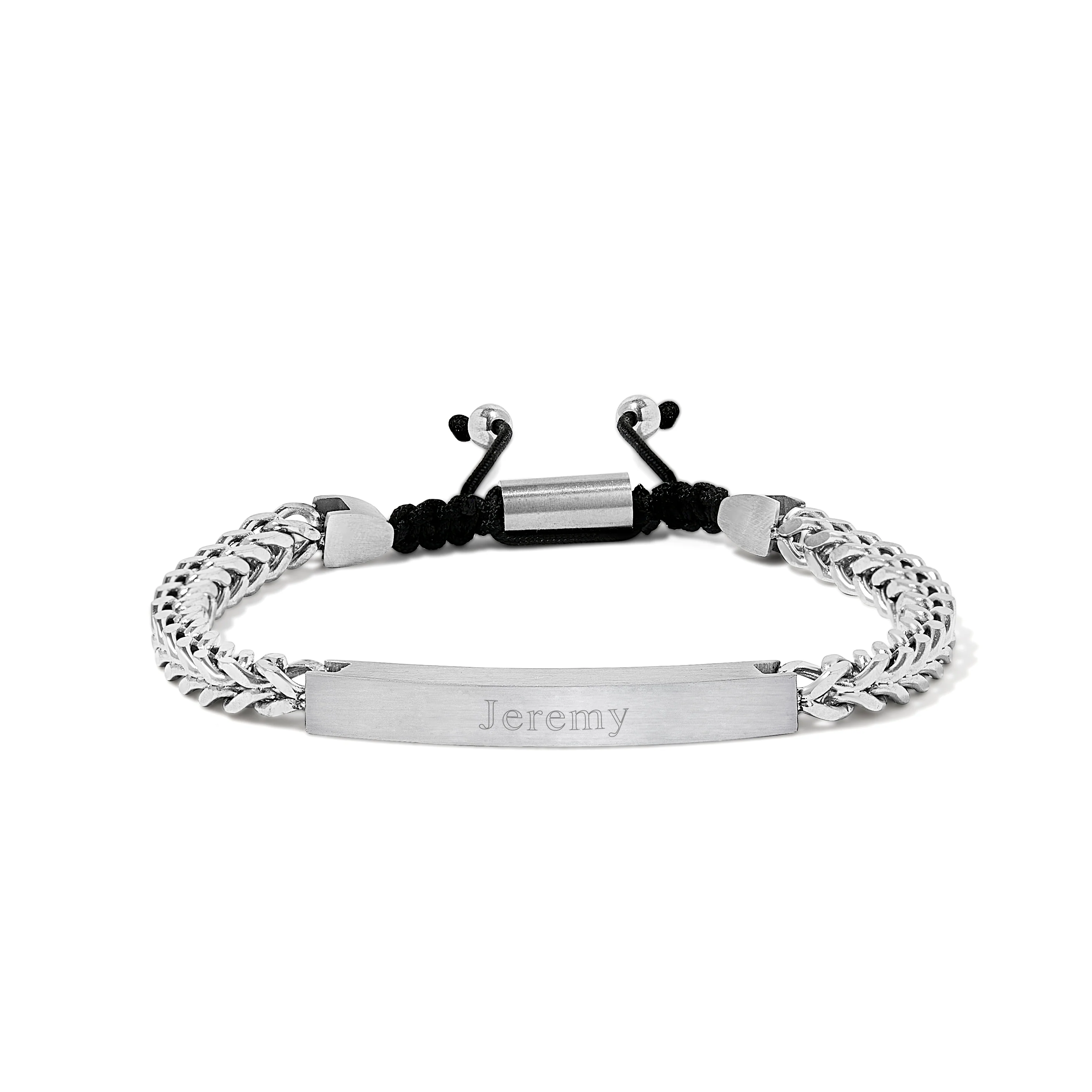 Image of Men's Stainless Steel Bolo ID Bracelet