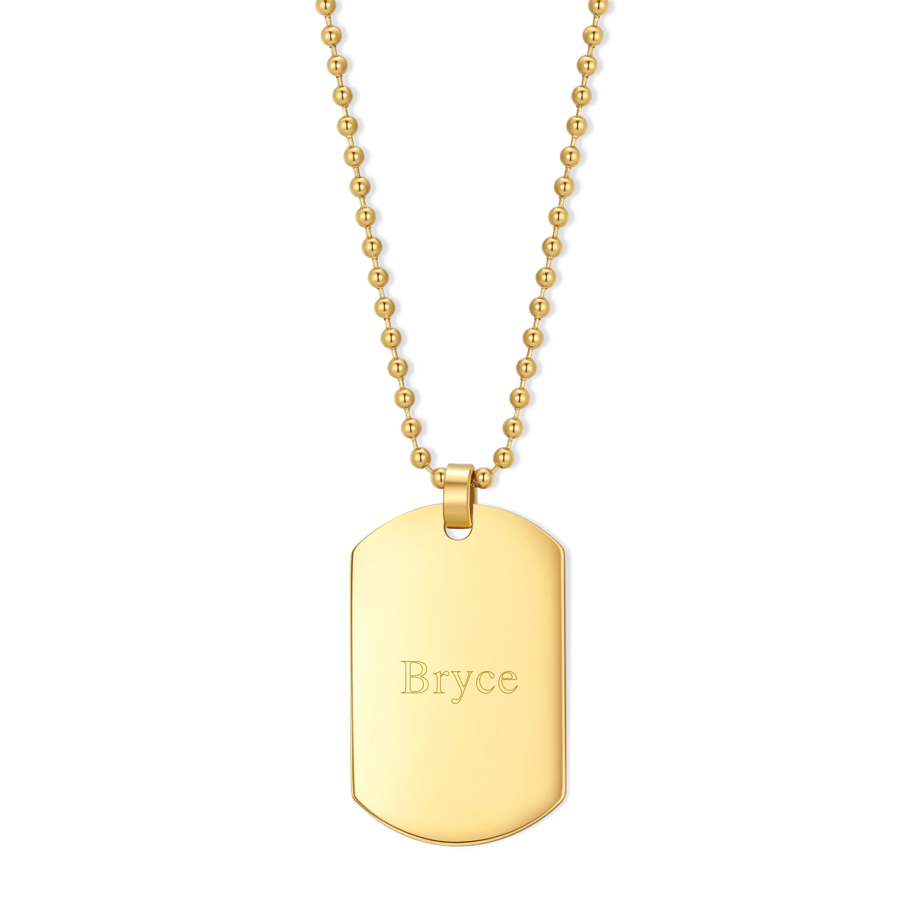 Image of Gold Plated Medium Stainless Steel Dog Tag