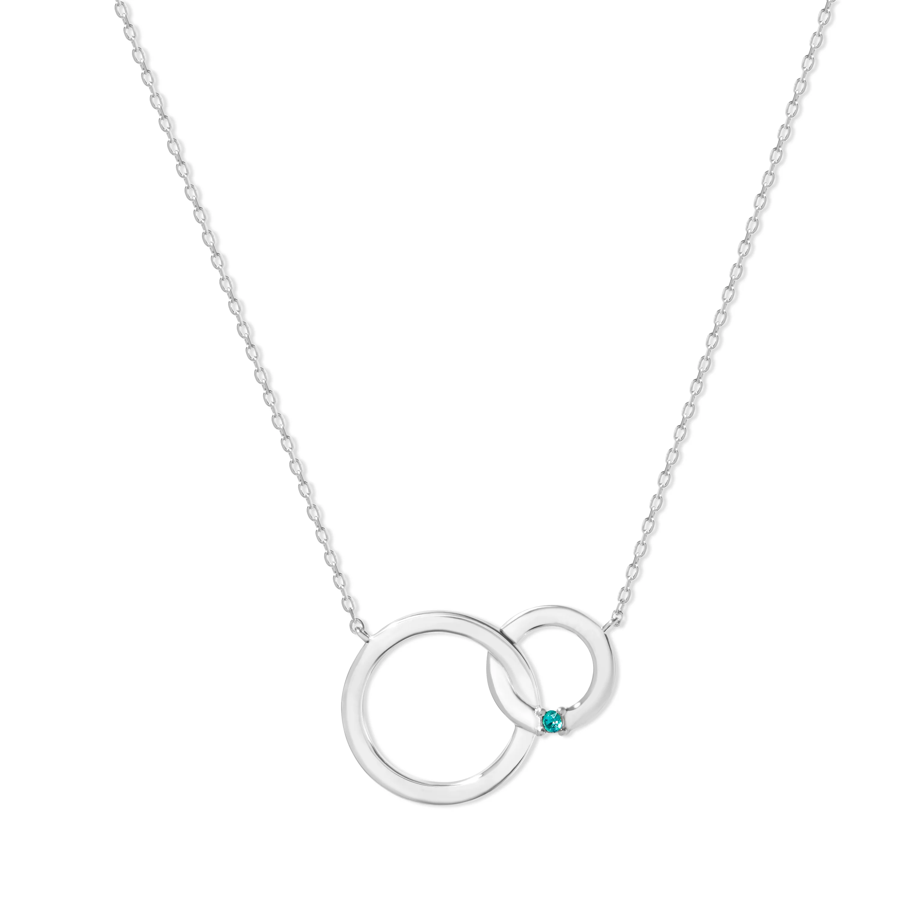 Image of Custom Interlocking Circle Eternity Birthstone Necklace