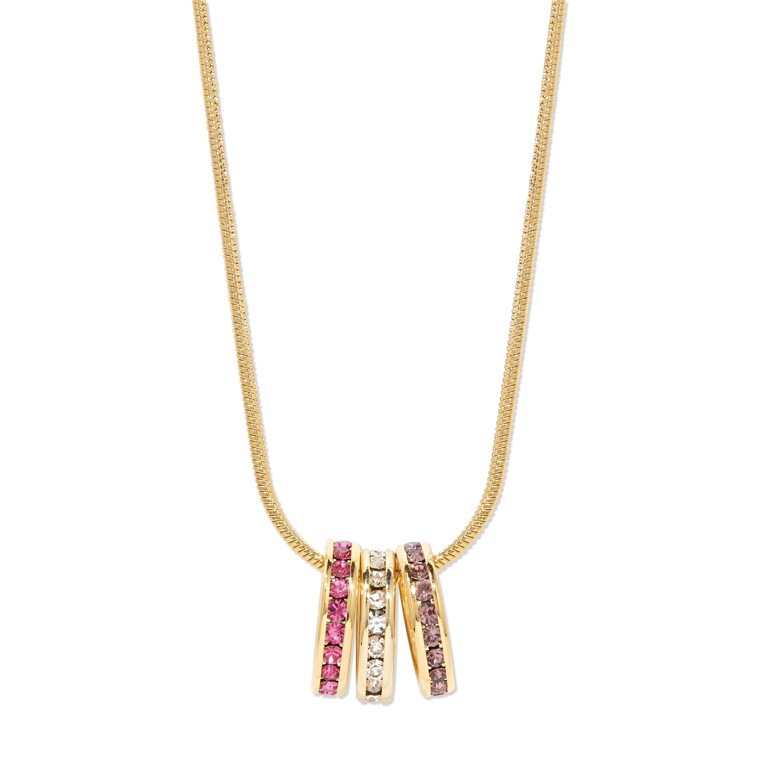 Image of Stackable Gold CZ Eternity Charm Pendant + 3