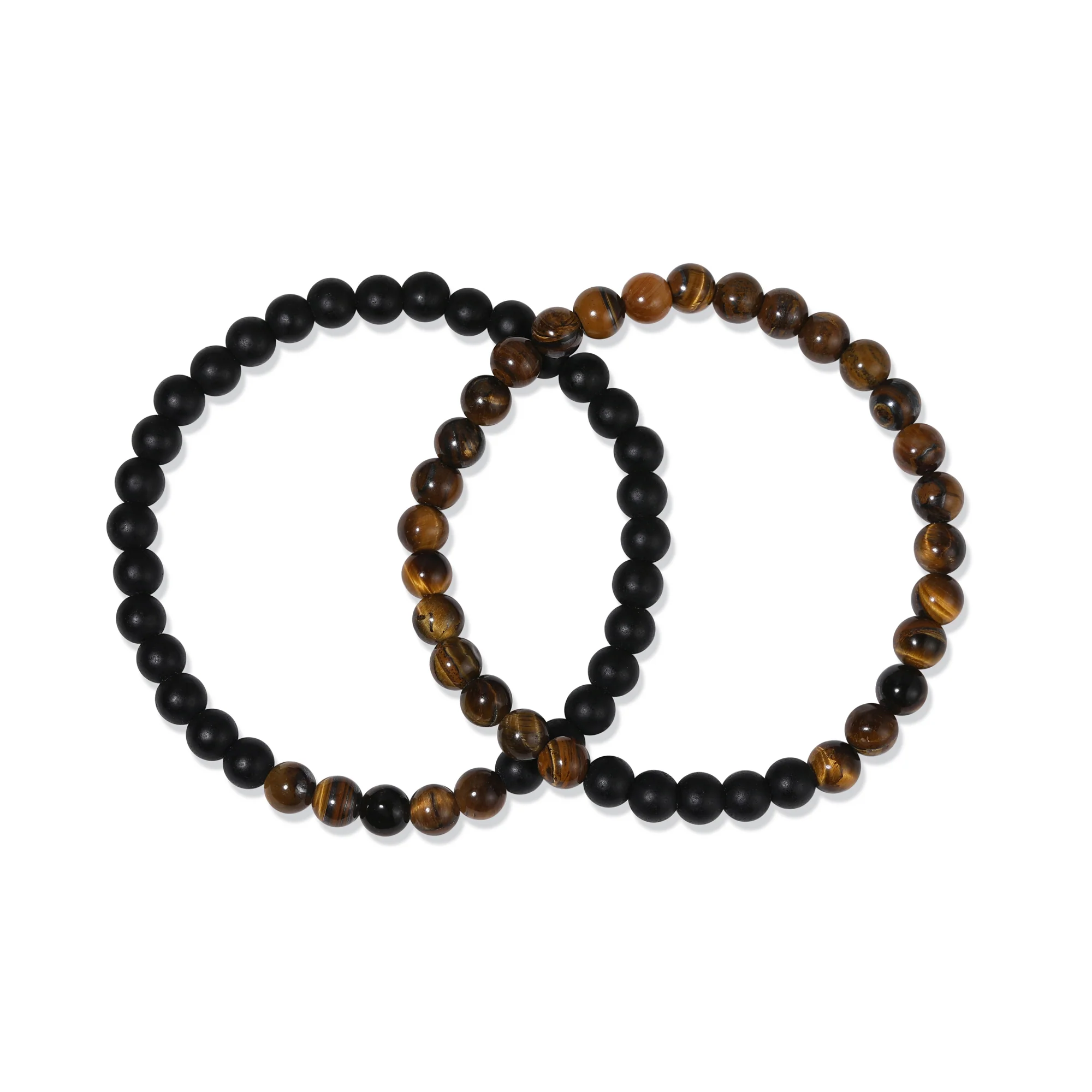 Image of Men's Tiger Eye Bead Bracelet Set