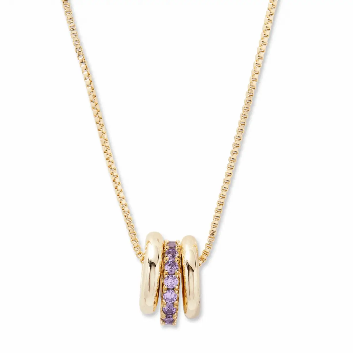 Image of Stackable Custom Birthstone Ring Charm Necklace