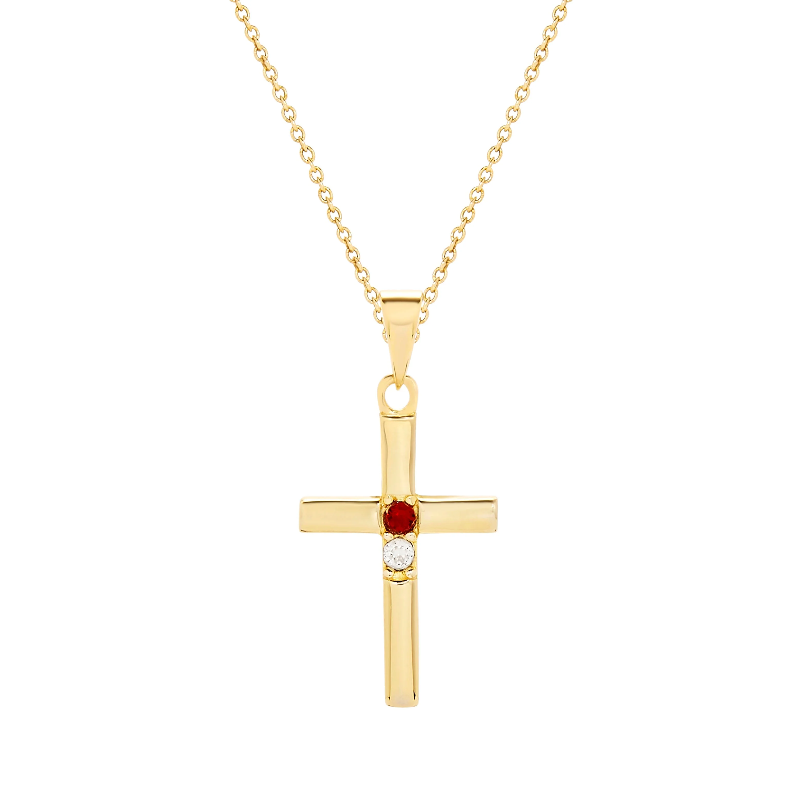 Image of Custom Cross Birthstone Pendant