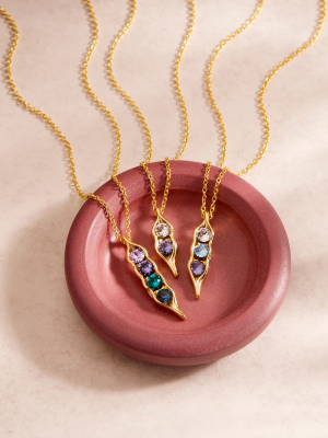 Custom Birthstone Pea in a Pod Necklace