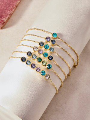Custom Birthstone Bezel Set Bracelet