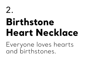 Custom Birthstone Open Heart Necklace
