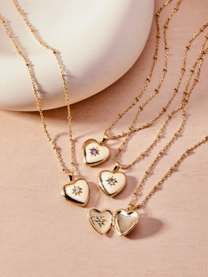 Custom Birthstone Heart Locket