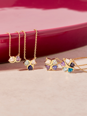 Custom Birthstone Heart Love Necklace