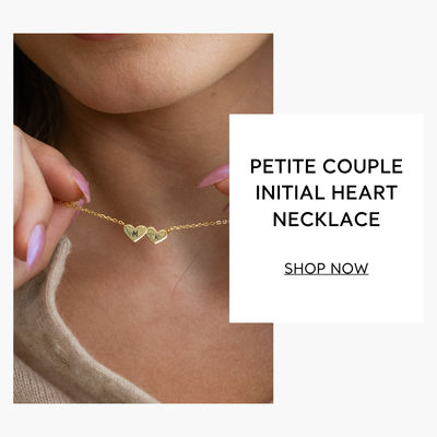 Engravable Petite Couple Initial Heart Necklace