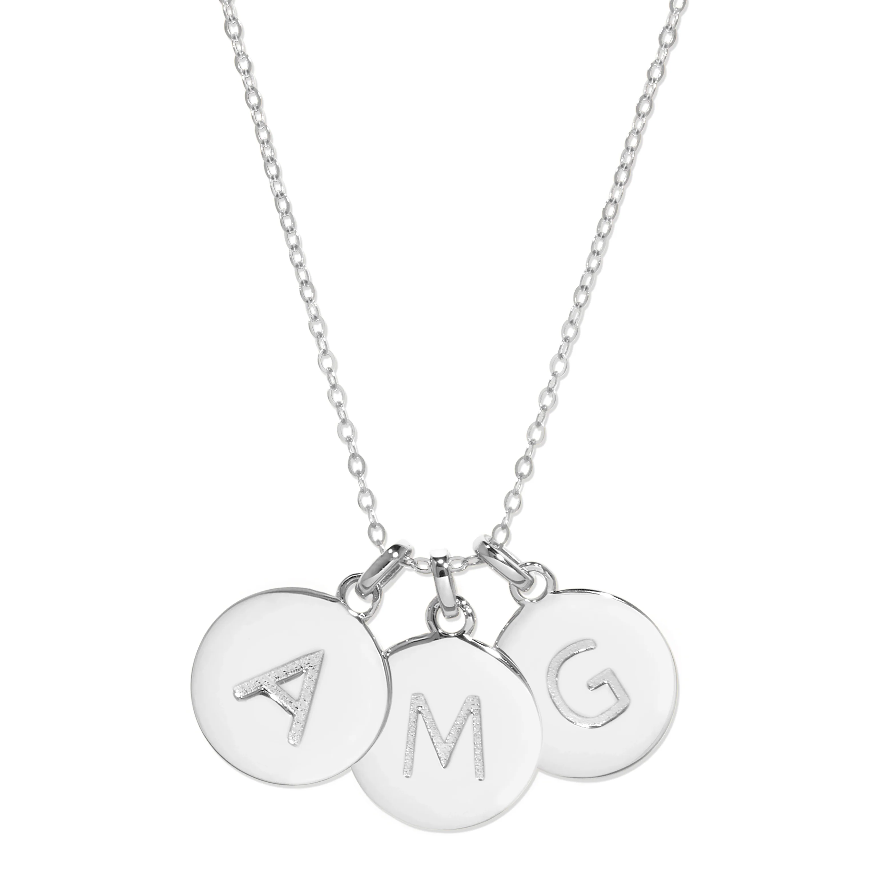 Image of Three Initial Disc Necklace