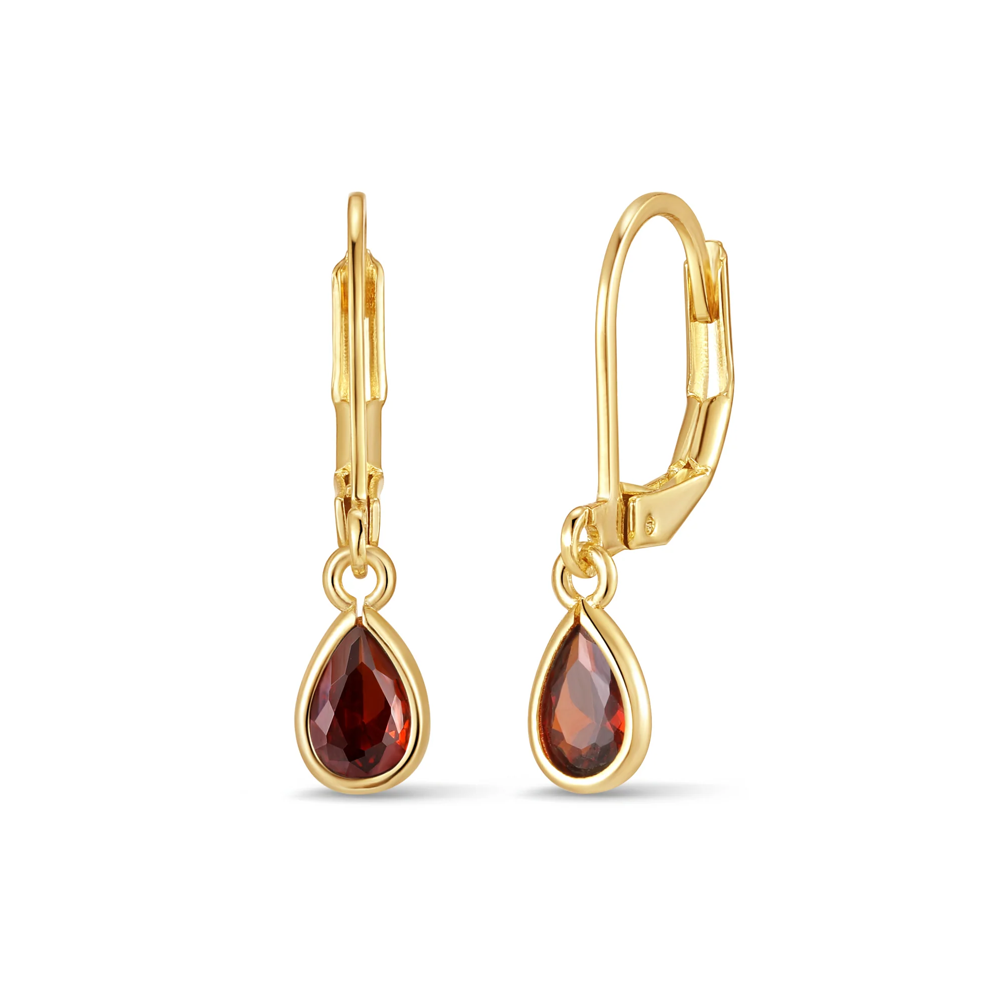 Image of Custom Teardrop Birthstone Bezel Earrings