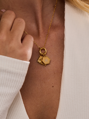 Engravable Initial Coin Charm Necklace