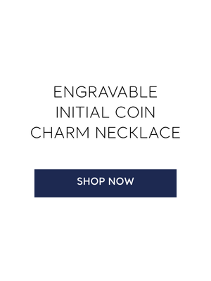 Engravable Initial Coin Charm Necklace