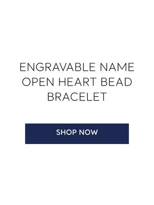 Engravable Name Open Heart Bead Bracelet