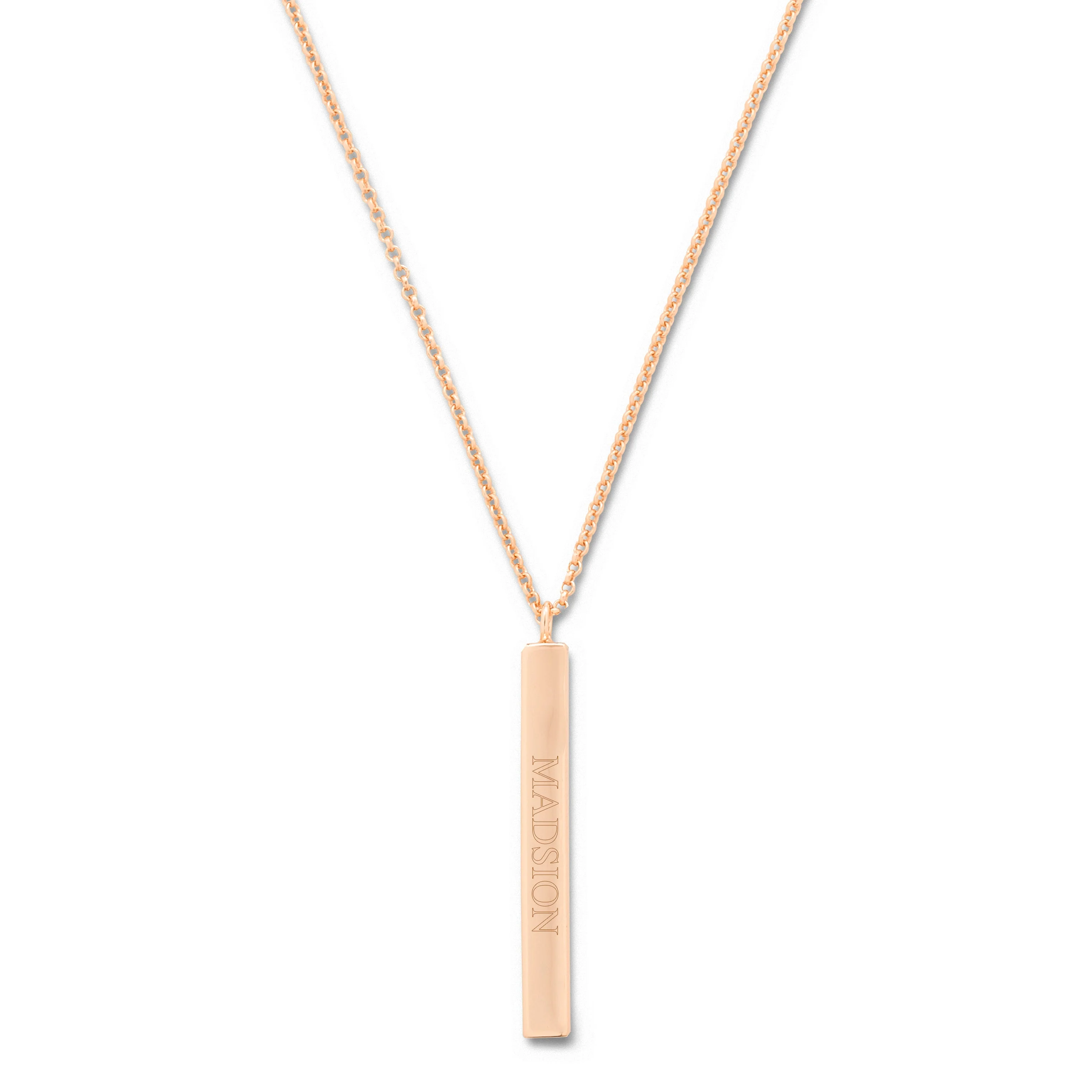 Image of Engravable Vertical Square Name Bar Necklace