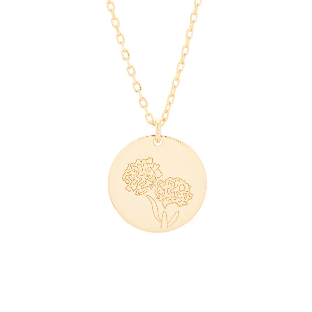 Image of Gold October Flower Pendant - Marigold