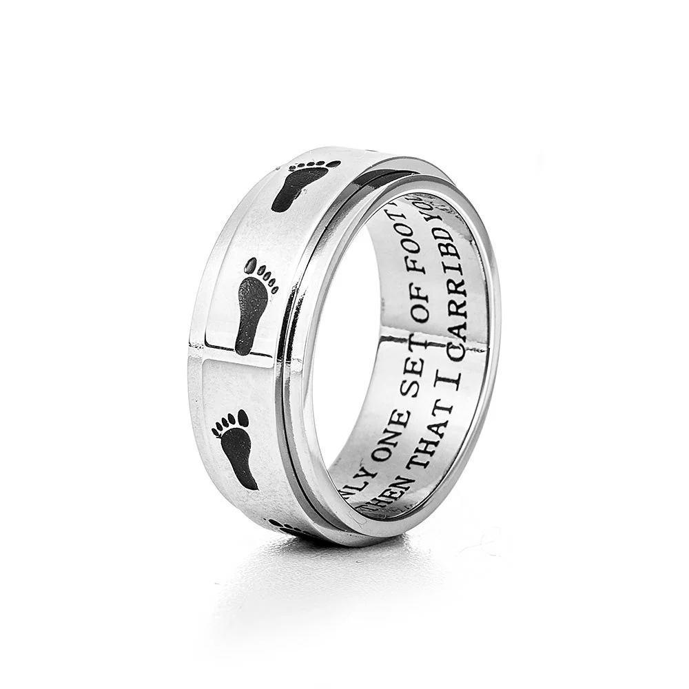 Image of Footprints in the Sand Spinner Ring