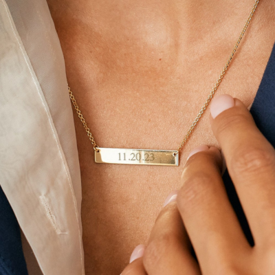 Custom Date Bar Necklace