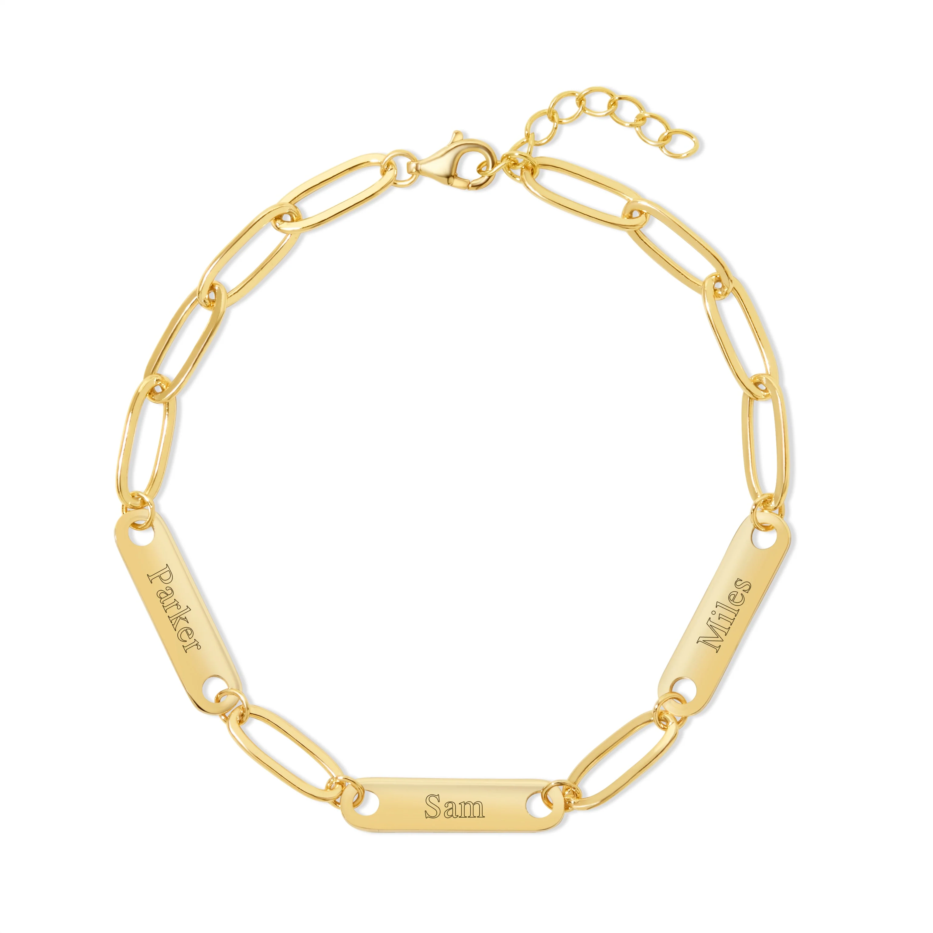 Image of Engravable Paperclip Chain Name Bar Bracelet