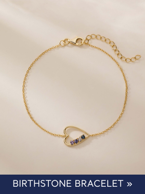 Custom Petite Open Heart Birthstone Bracelet