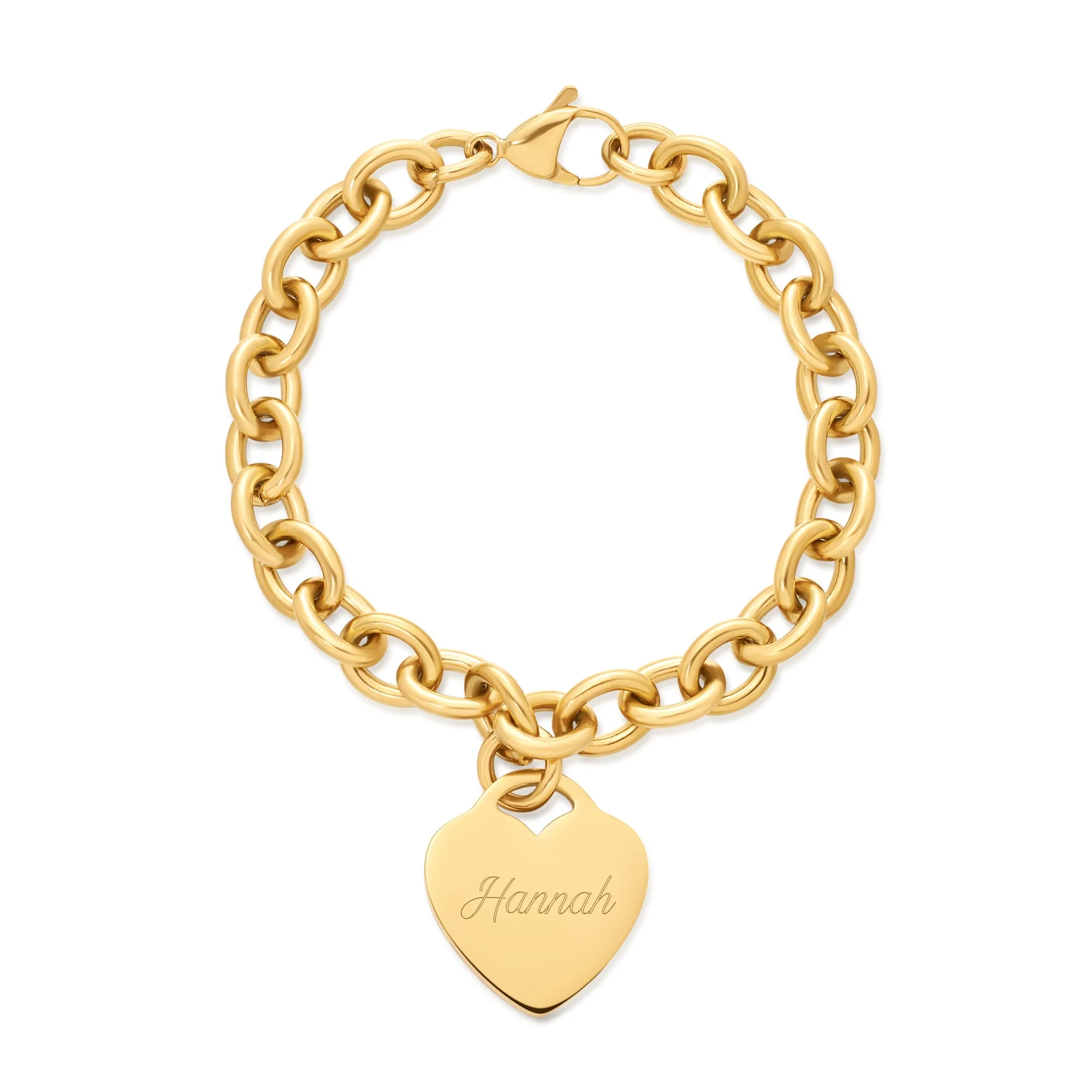 Image of Engravable Stainless Steel Heart Tag Bracelet