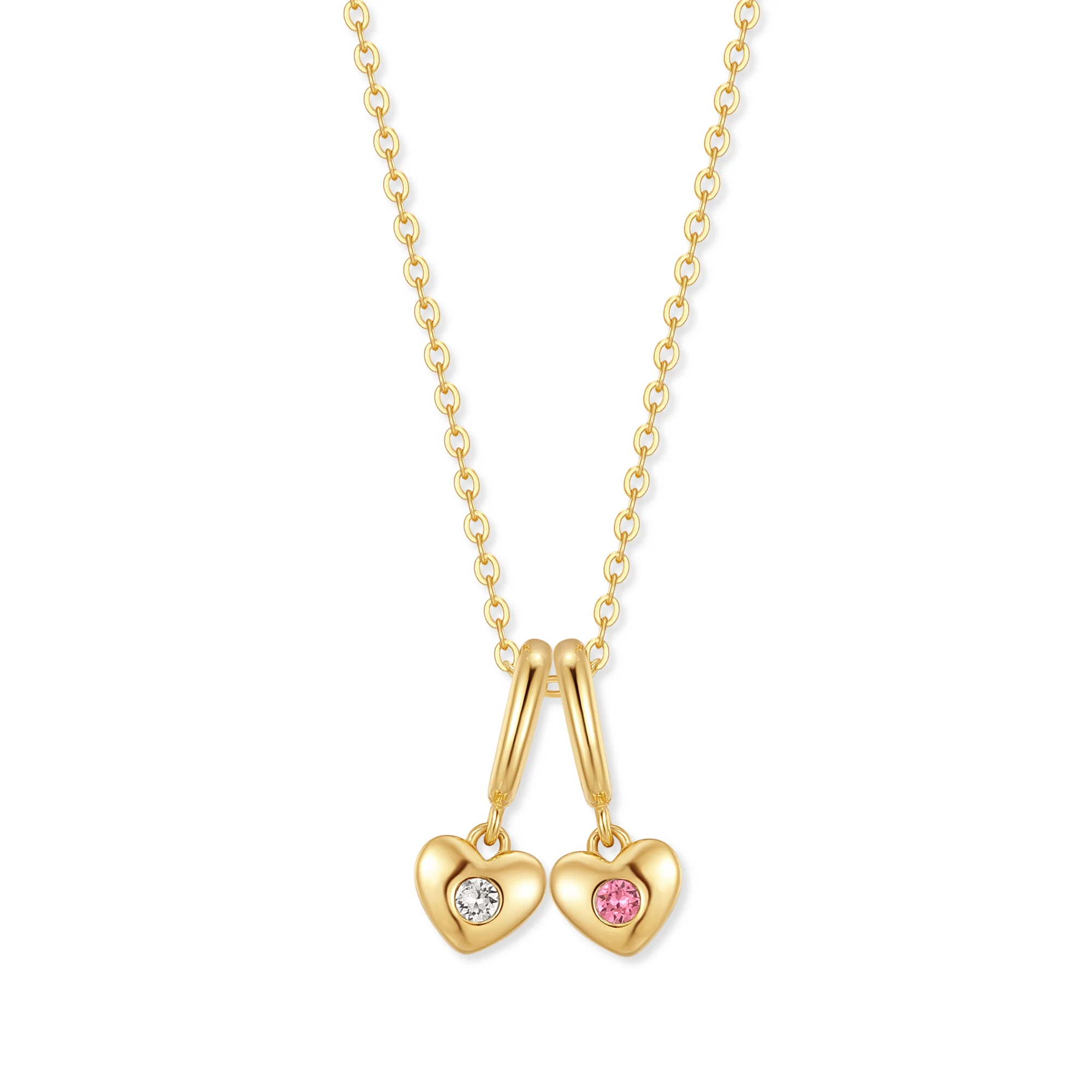 Image of Custom Heart Birthstone Charm Necklace