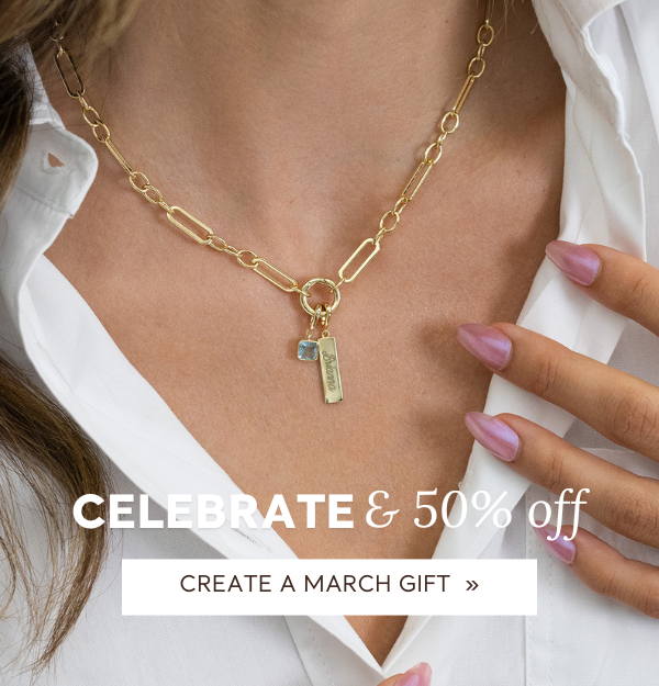 50% off March birthstones