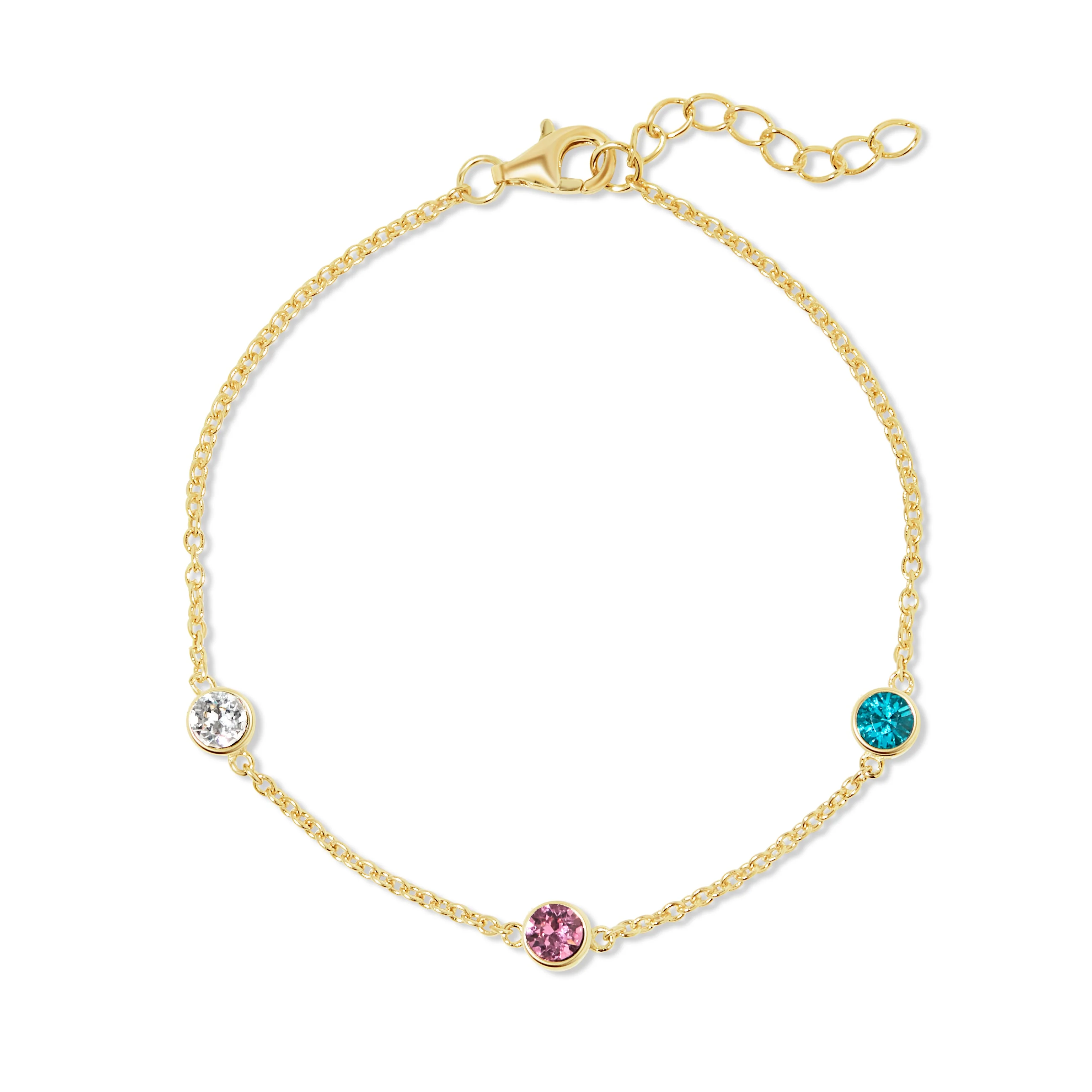 Image of Custom Floating Bezel Set Birthstone Bracelet