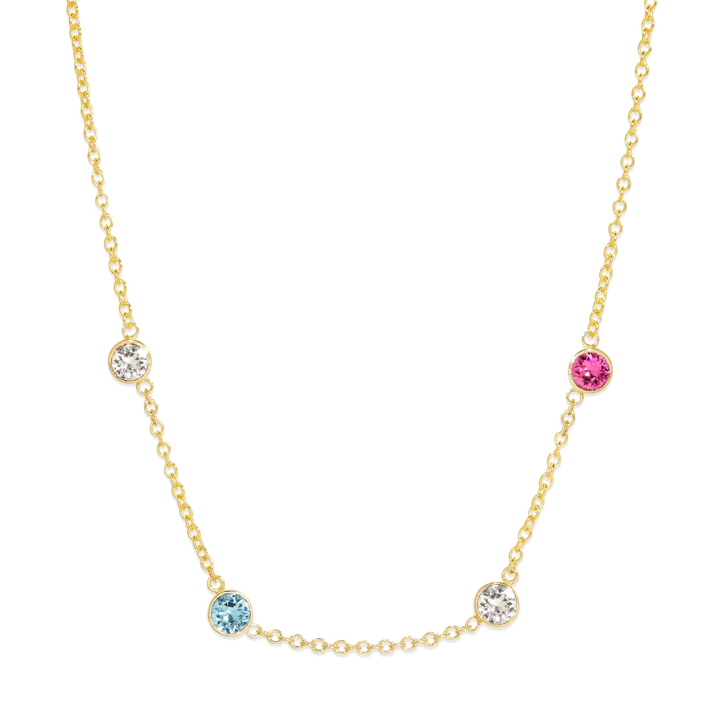 Image of Custom Floating Bezel Set Birthstone Necklace