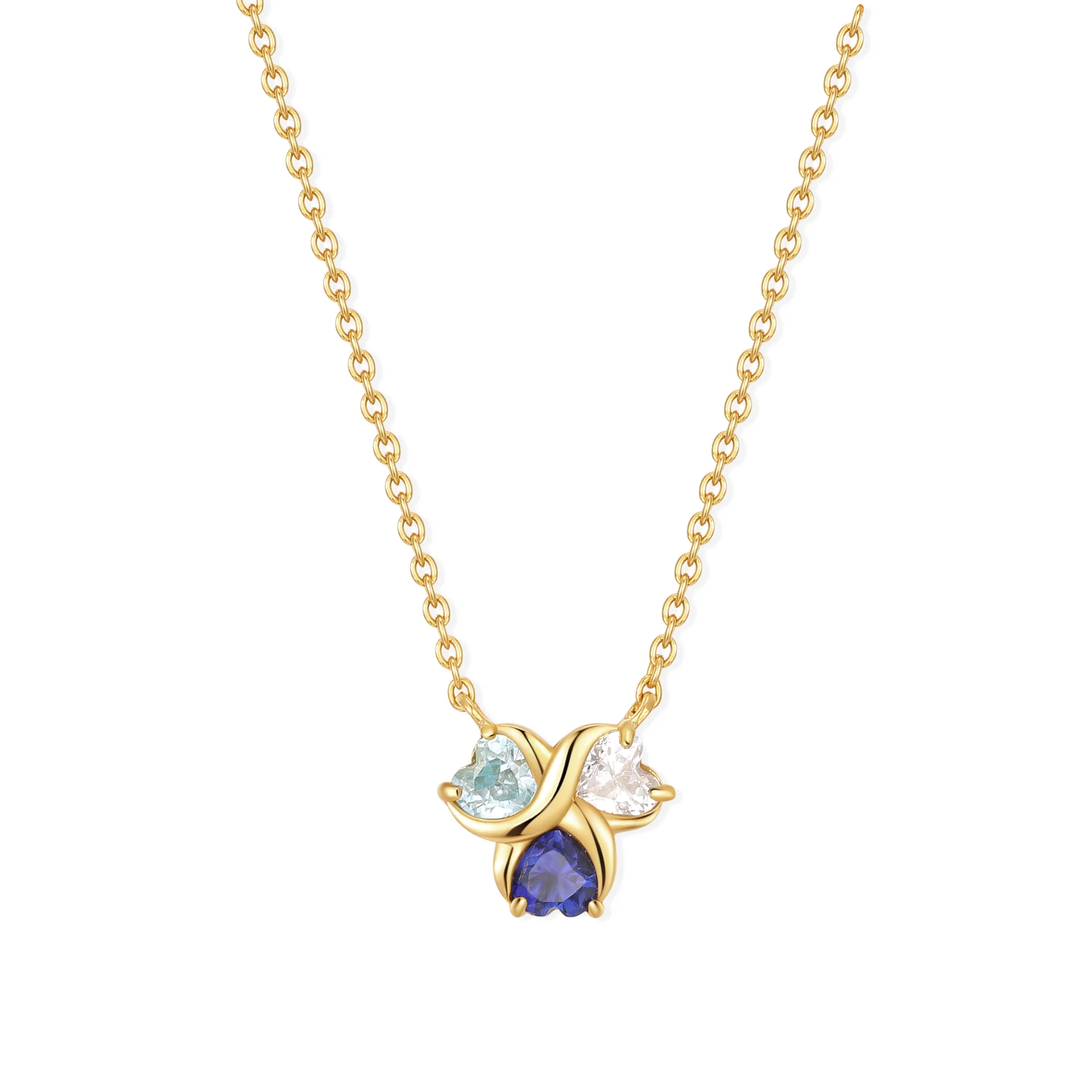 Image of Custom Birthstone Heart Love Necklace