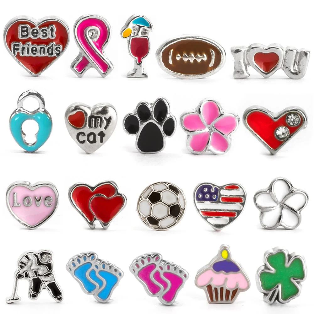 Image of Floating Locket Color Enamel Charms