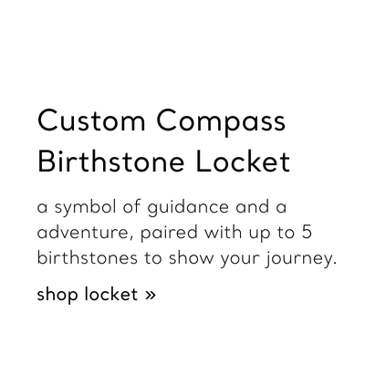 Custom Compass Birthstone Locket