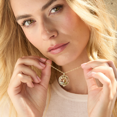 Custom Compass Birthstone Locket