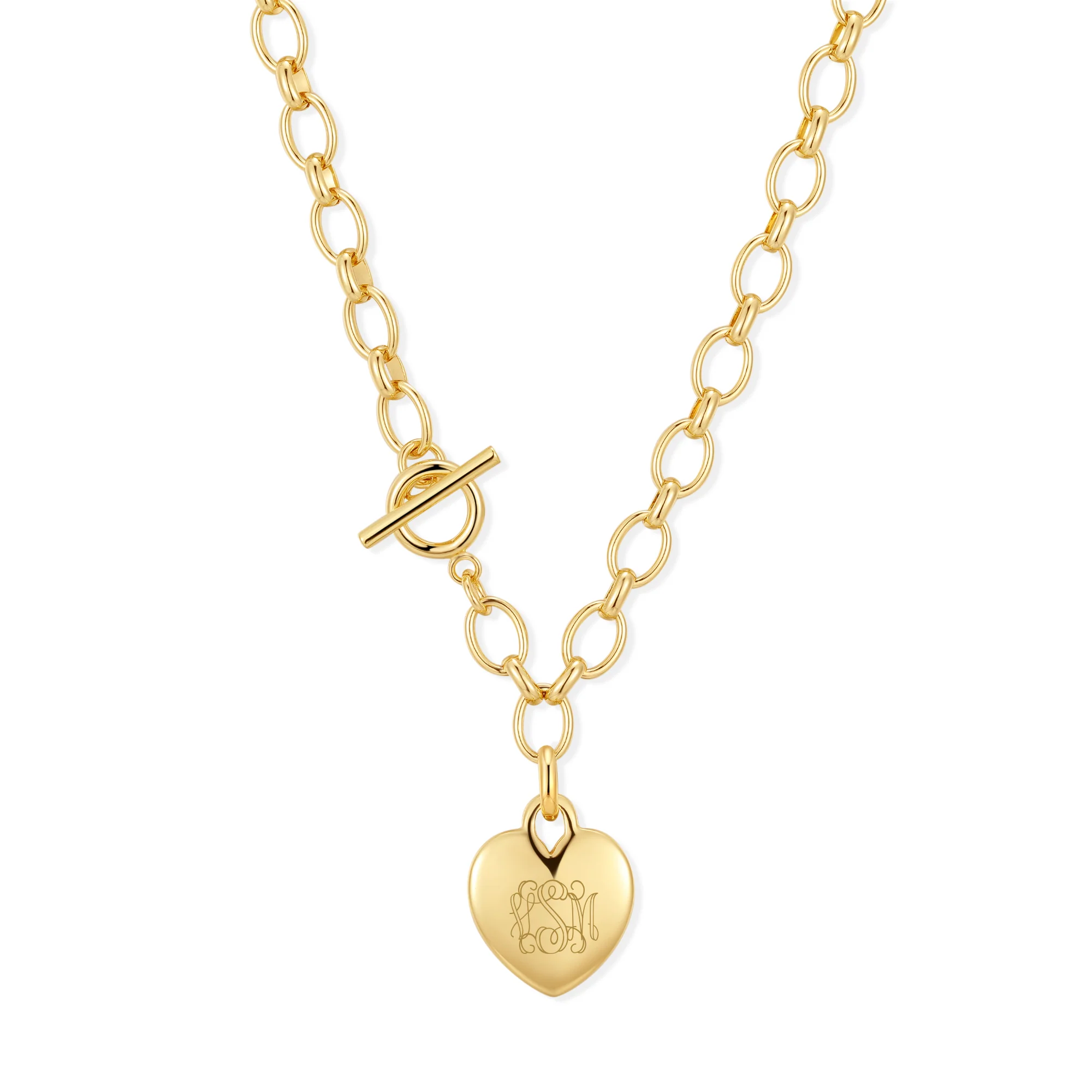 Image of Engravable Heart Toggle Necklace